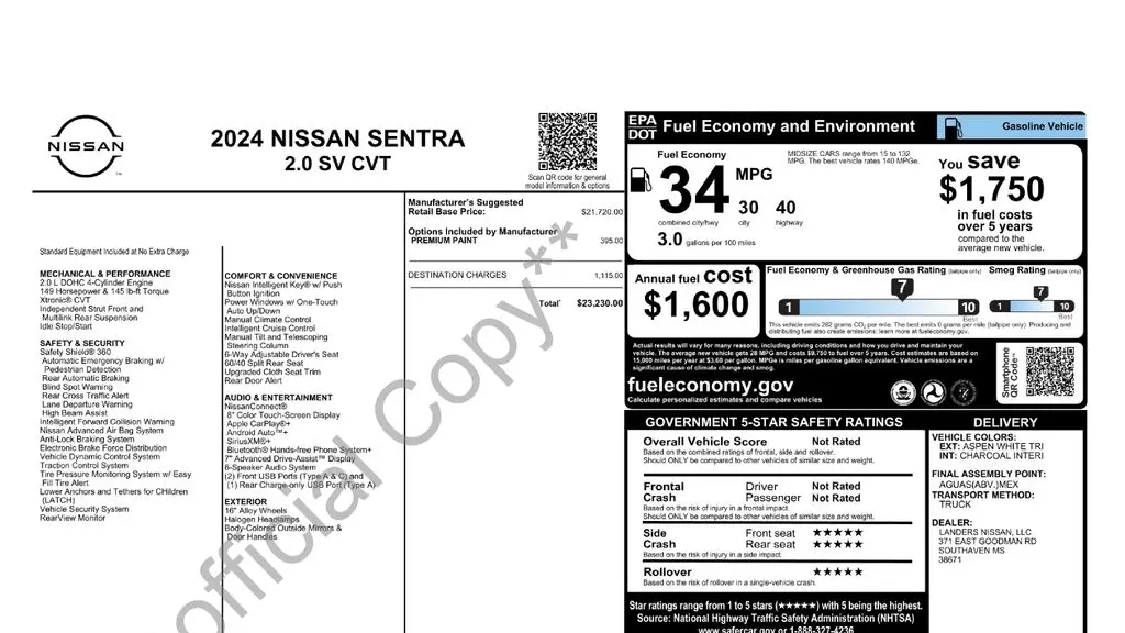 2024 Nissan Sentra SV