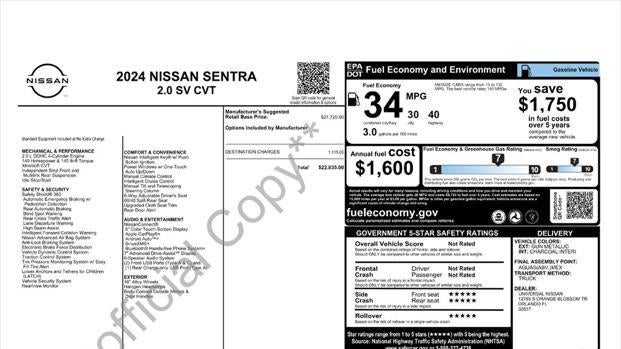 2024 Nissan Sentra SV