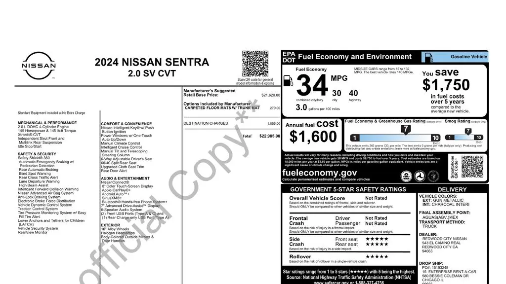 2024 Nissan Sentra SV