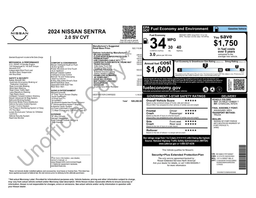 2024 Nissan Sentra - $19,112