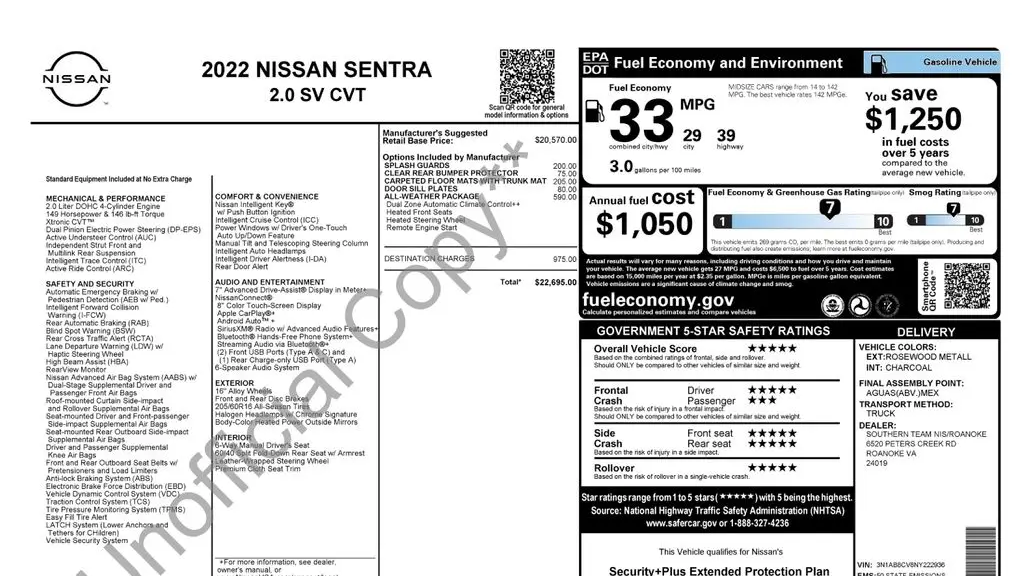 2022 Nissan Sentra SV