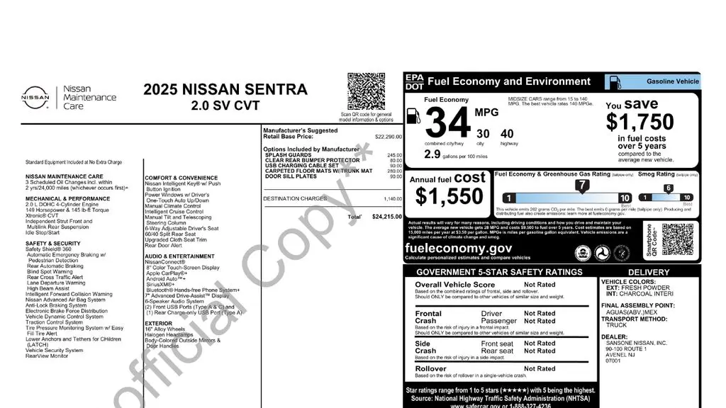 2025 Nissan Sentra SV