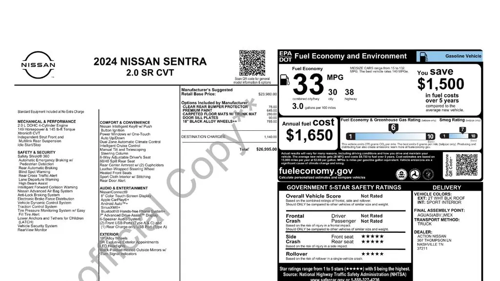 2024 Nissan Sentra SR