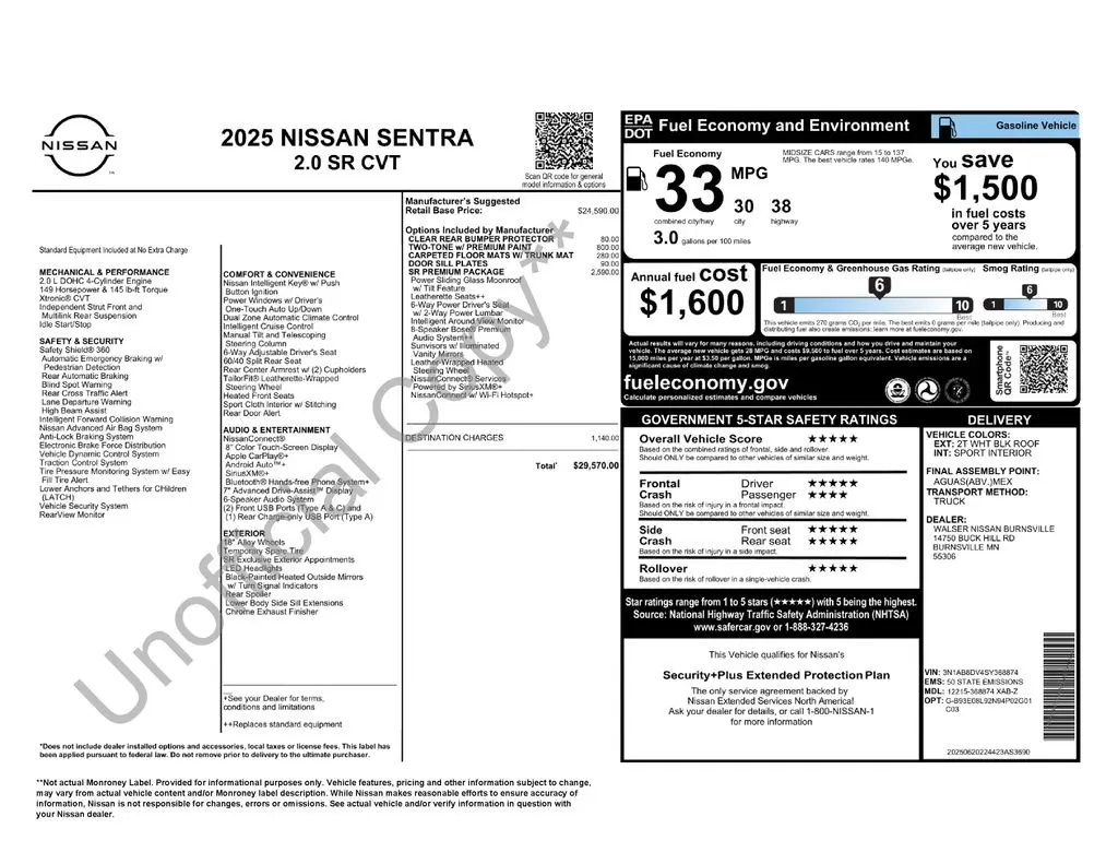 2025 Nissan Sentra - $23,065