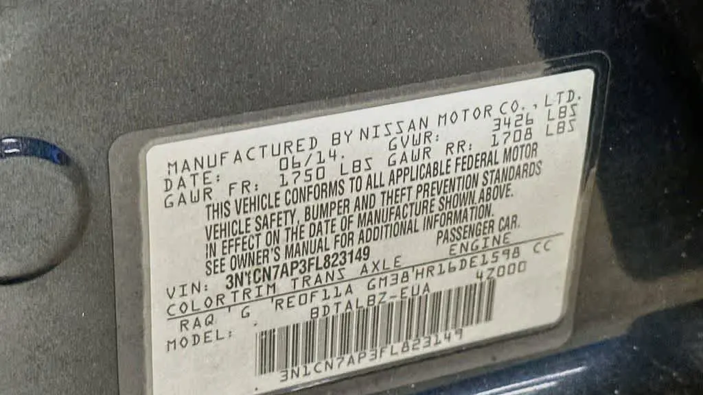 2015 Nissan Versa 1.6 S