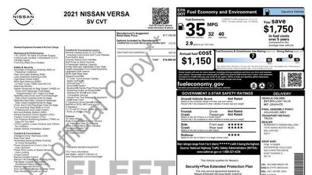 2021 Nissan Versa SV