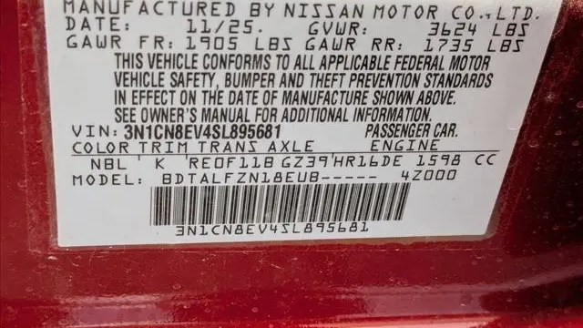 2025 Nissan Versa SV