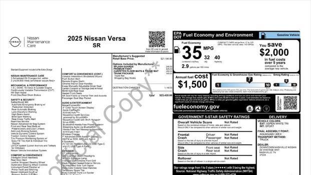 2025 Nissan Versa SR