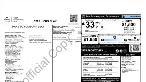 2025 Nissan Kicks Play S