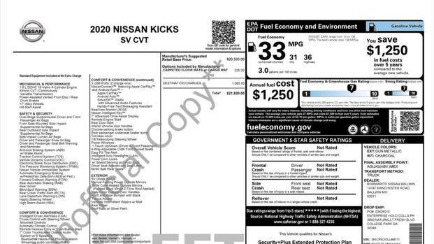 2020 Nissan Kicks SV