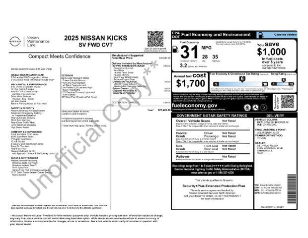 2025 Nissan Kicks - $21,457
