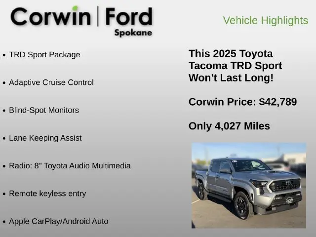 2025 Toyota Tacoma - $42,789