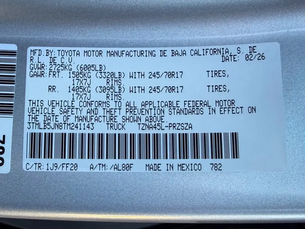 2026 Toyota Tacoma - $39,161