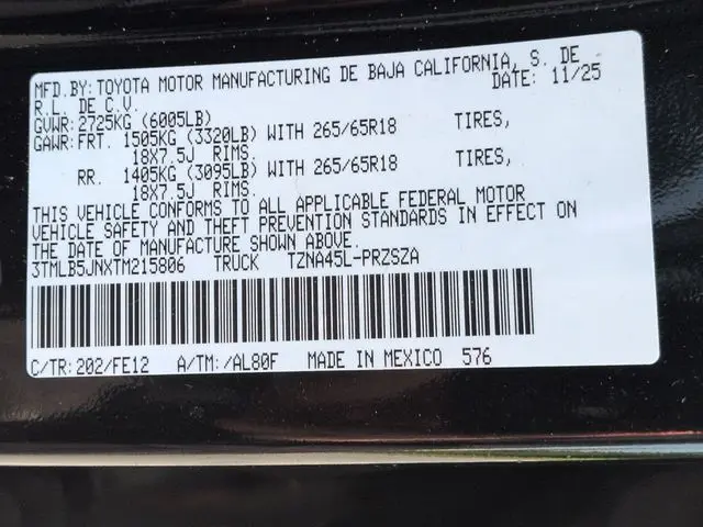 2026 Toyota Tacoma - $43,595