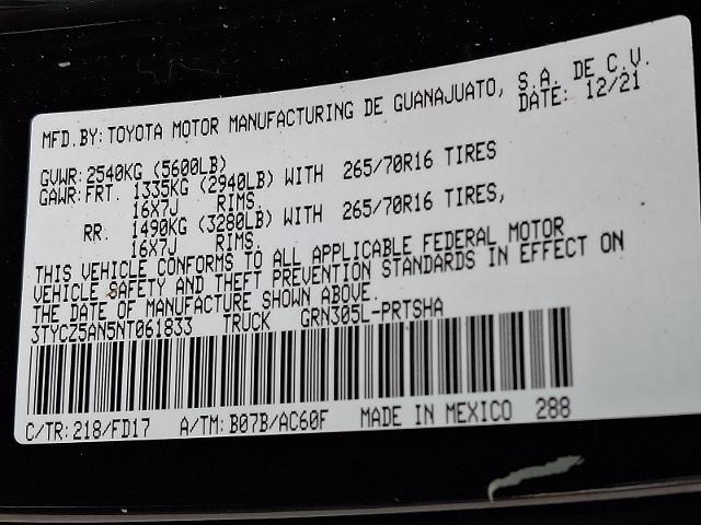 2022 Toyota Tacoma - $36,808