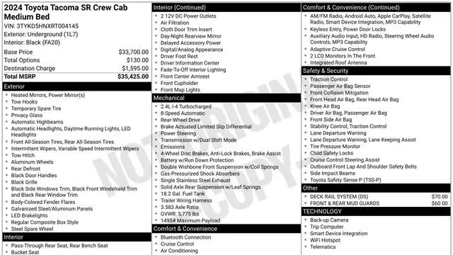 2024 Toyota Tacoma SR