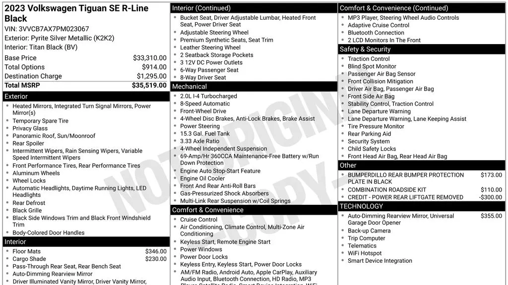 2023 Volkswagen Tiguan SE R-Line Black