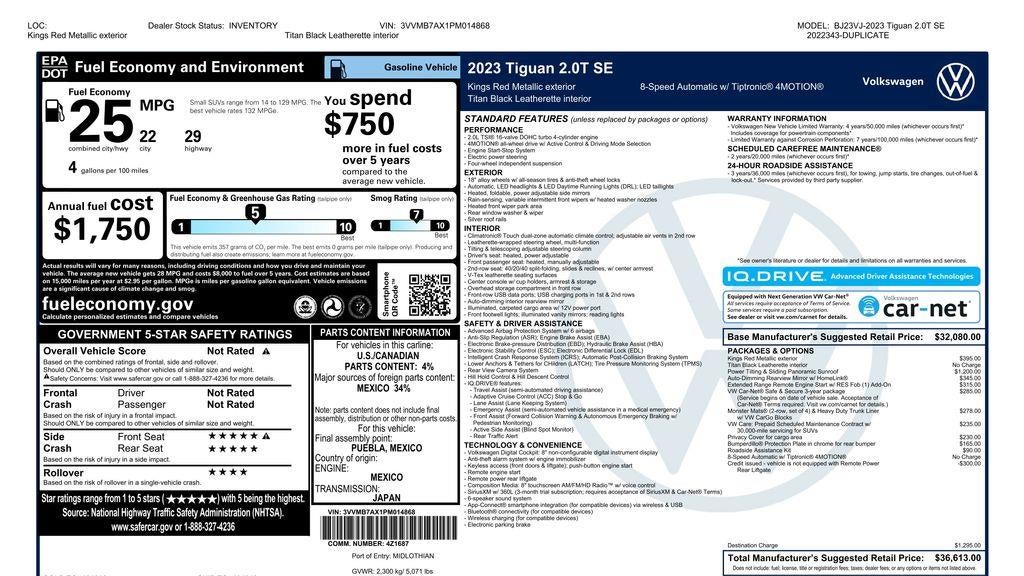 2023 Volkswagen Tiguan SE 4Motion
