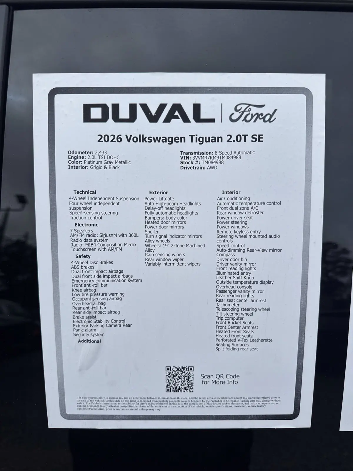 2026 Volkswagen Tiguan - $30,071