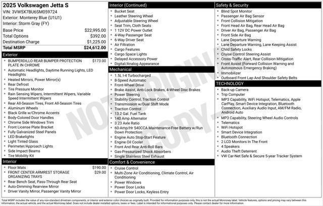 2025 Volkswagen Jetta - $19,699
