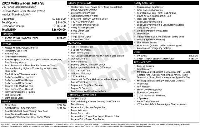 2023 Volkswagen Jetta - $19,832