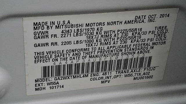 2015 Mitsubishi Outlander Sport ES