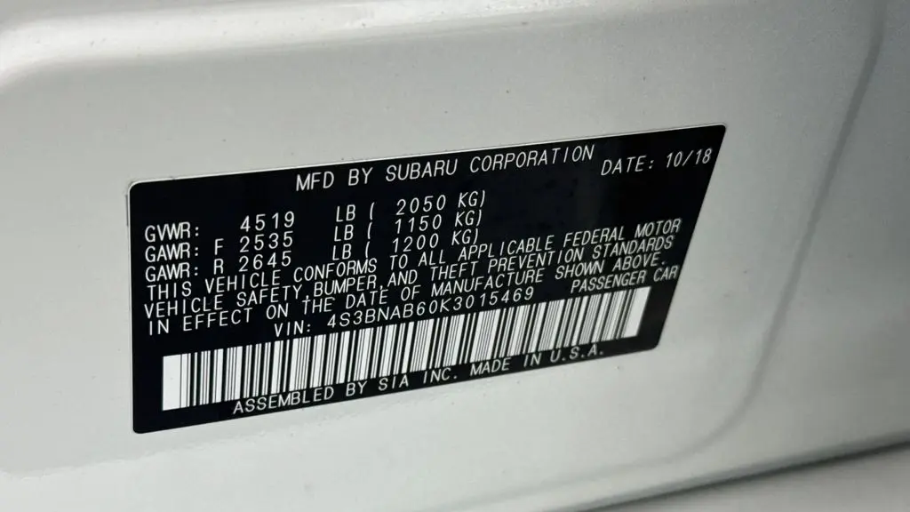 2019 Subaru Legacy 2.5i