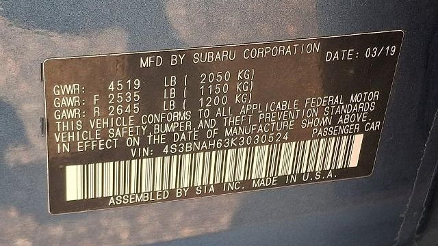 2019 Subaru Legacy 2.5i Premium