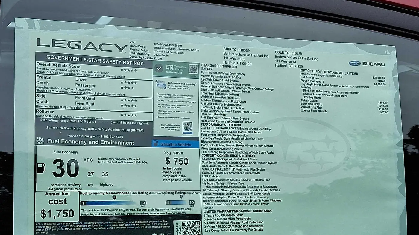 2025 Subaru Legacy Premium