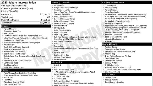 2023 Subaru Impreza Base