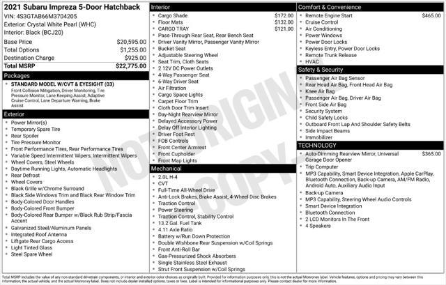 2021 Subaru Impreza - $16,300