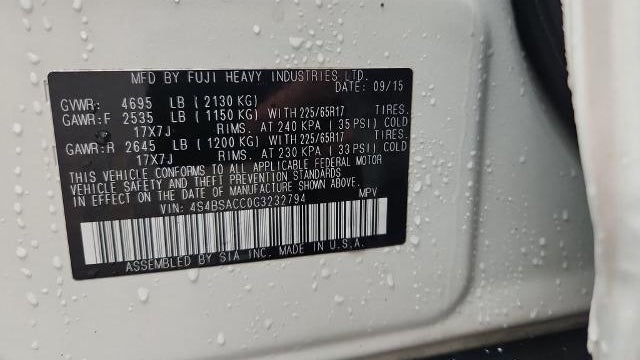 2016 Subaru Outback 2.5i Premium