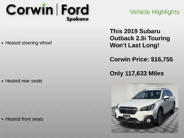 2019 Subaru Outback - $16,755