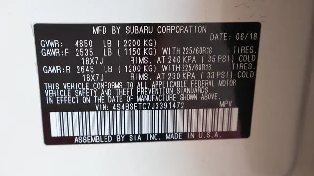 2018 Subaru Outback 3.6R Touring