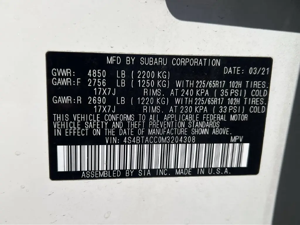 2021 Subaru Outback - $19,980