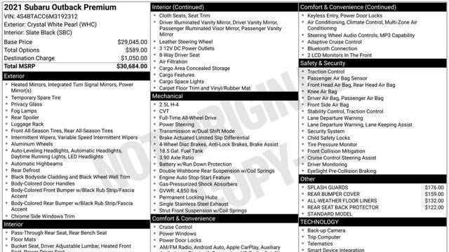 2021 Subaru Outback Premium