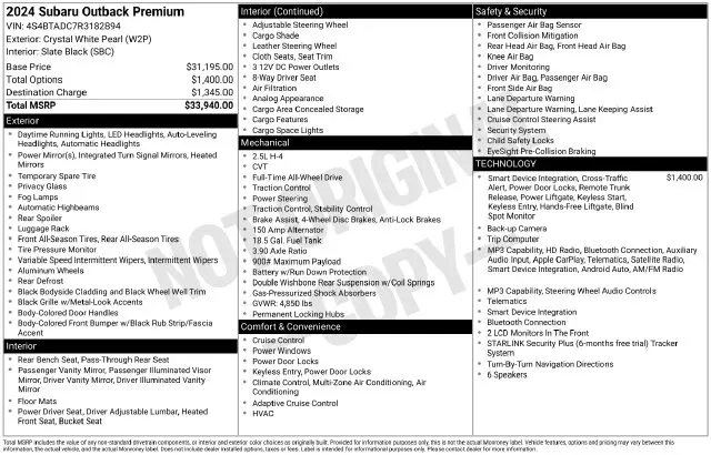 2024 Subaru Outback Premium — photo 1 of 1