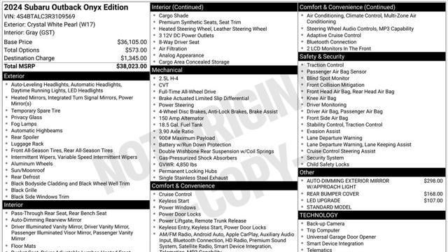 2024 Subaru Outback Onyx Edition