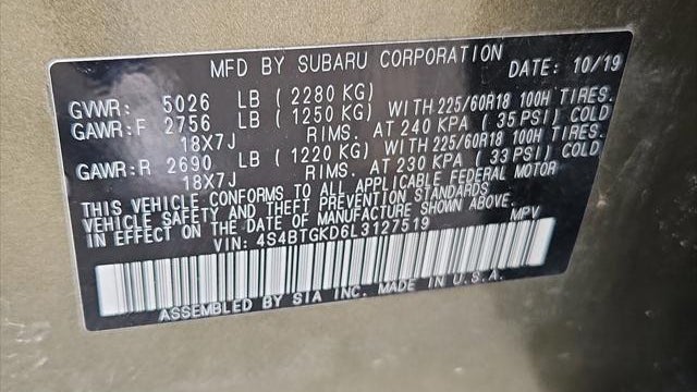 2020 Subaru Outback Onyx Edition XT