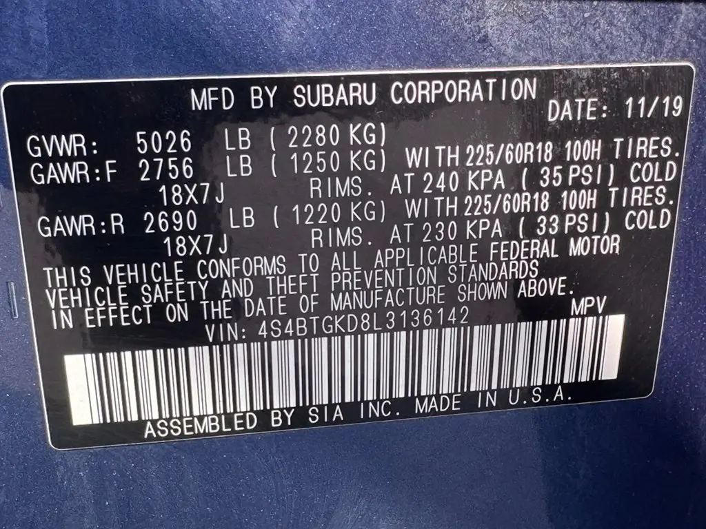 2020 Subaru Outback - $19,853