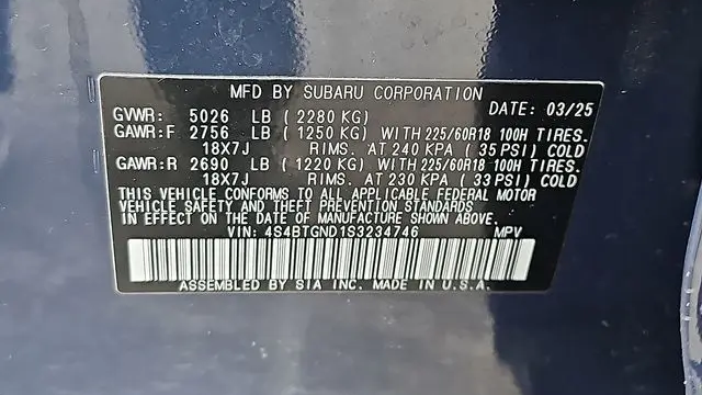 2025 Subaru Outback Limited XT
