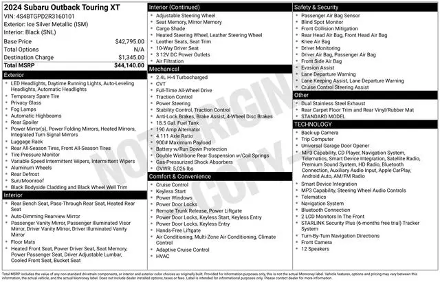 2024 Subaru Outback Touring XT — photo 1 of 1
