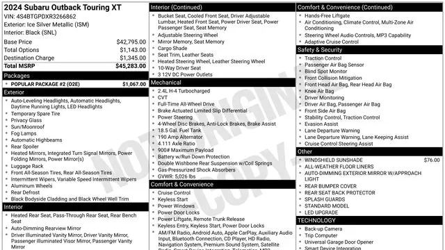 2024 Subaru Outback Touring XT