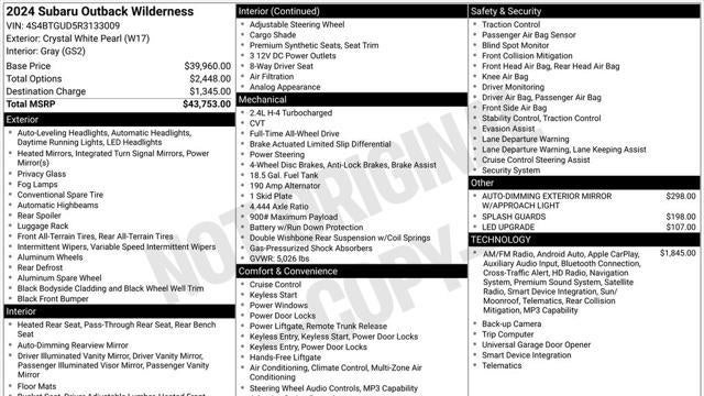 2024 Subaru Outback Wilderness