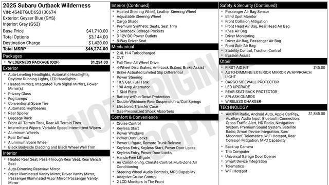 2025 Subaru Outback Wilderness