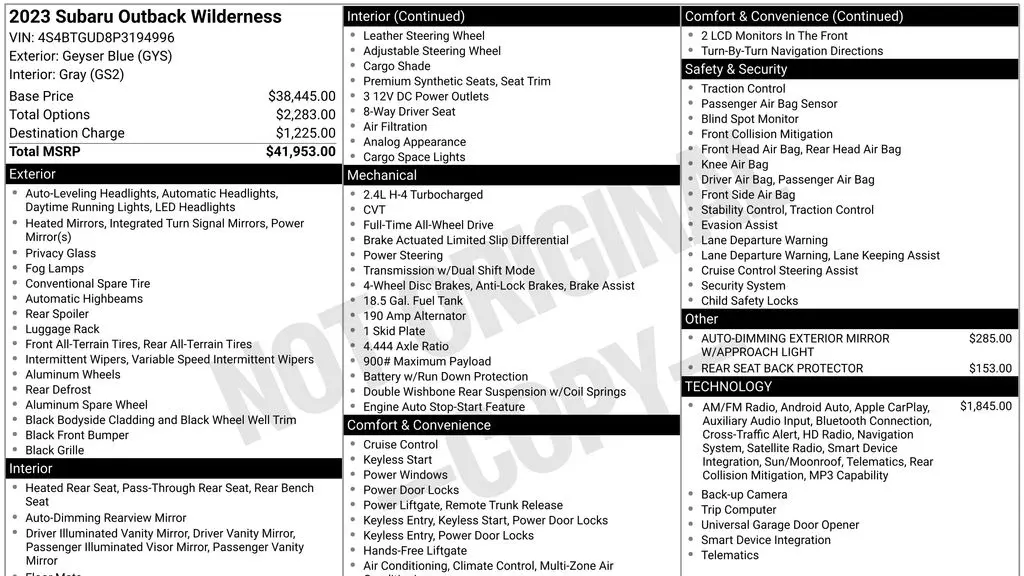 2023 Subaru Outback Wilderness