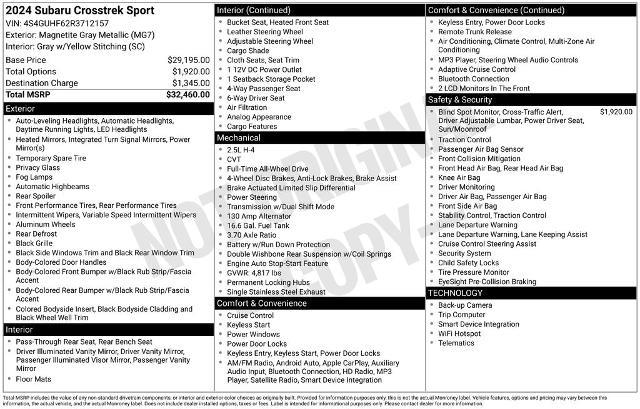 2024 Subaru Crosstrek - $28,987