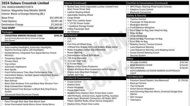 2024 Subaru Crosstrek Limited