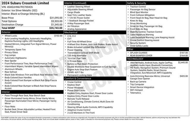2024 Subaru Crosstrek - $29,495
