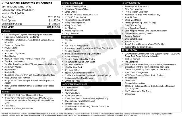2024 Subaru Crosstrek - $26,250